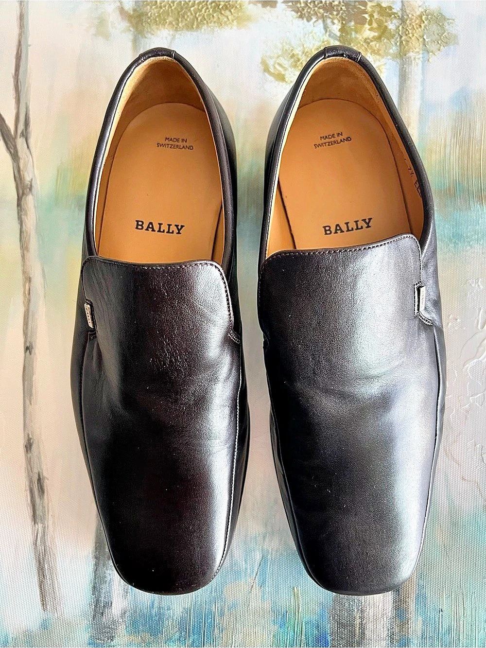 Vintage Bally Swiss Made Men’s Black Leather Loafers Size 7.5 US / 6.5 EU